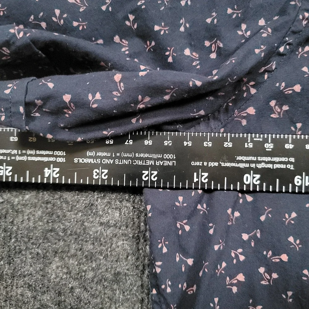 7 Diamonds‎ Men Short Sleeve Button Up Shirt XL Navy Pink Micro Floral